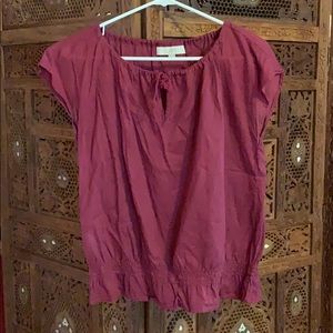 Loft summer top in burgandy